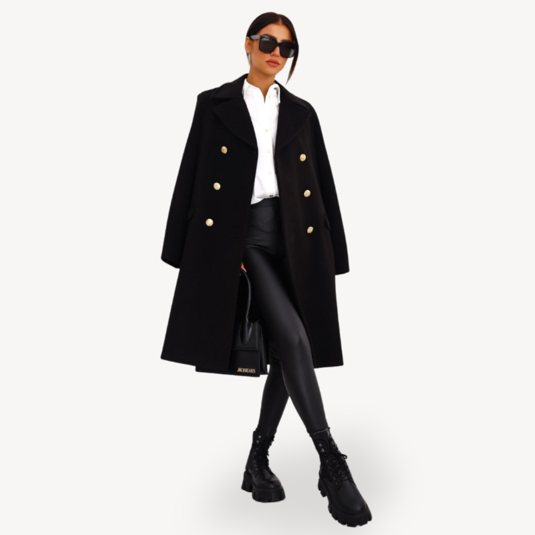 Women's Double-Breasted Wool Coat | Loravelle