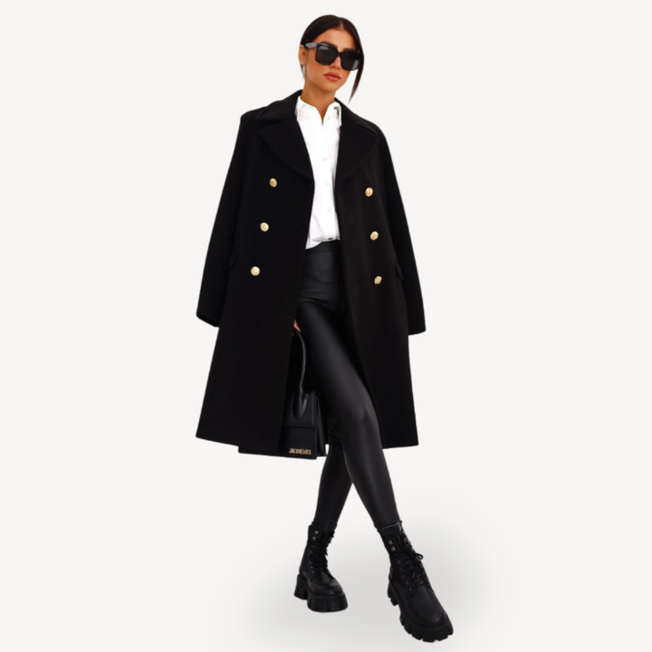 Women's Double-Breasted Wool Coat | Loravelle