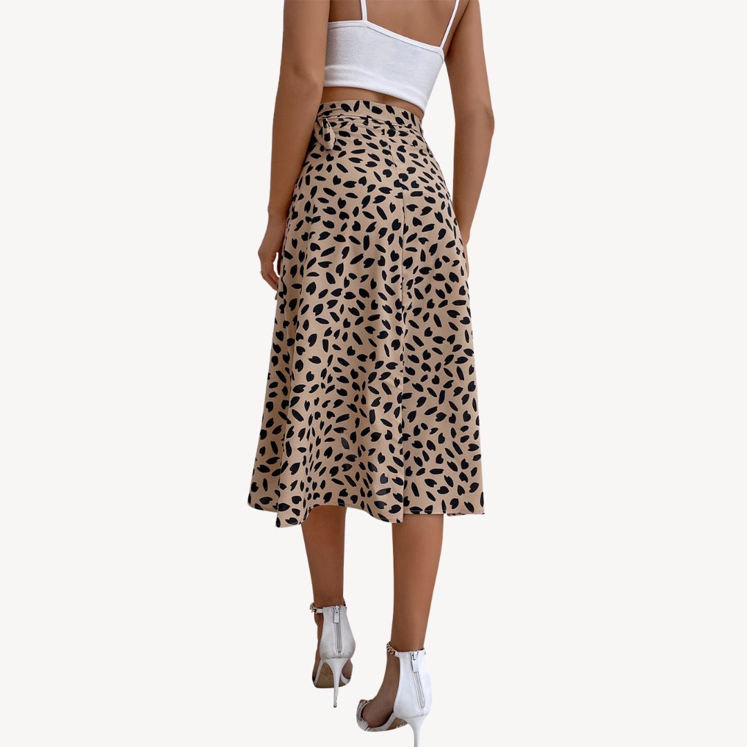 Women's Printed Chiffon Wrap Midi Skirt | Loravelle