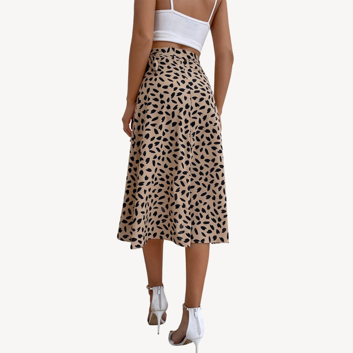 Women's Printed Chiffon Wrap Midi Skirt | Loravelle