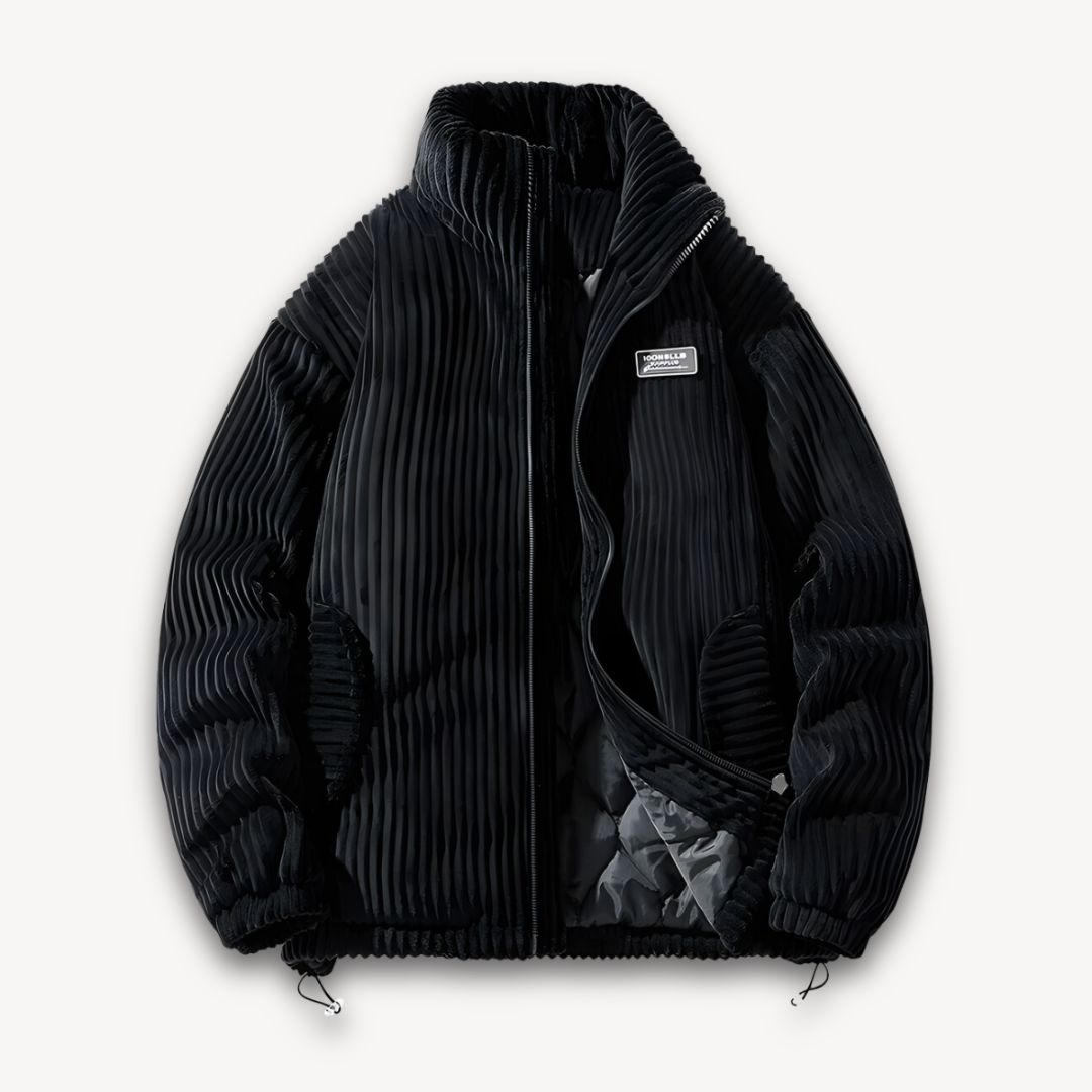 Loravelle | Men's Corduroy Quilted Jacket - Winter Warmth & Urban Style - Adult Outerwear