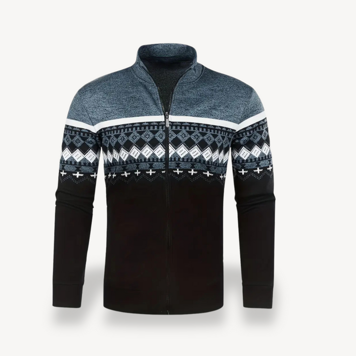 Knitted Stand Collar Jacket Men | Loravelle