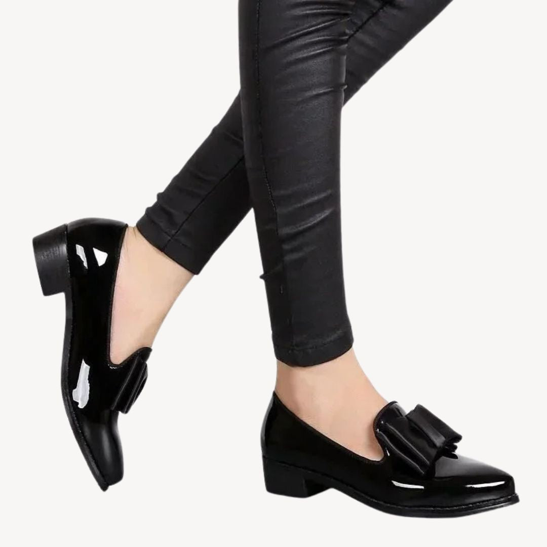 Patent Bow Orthopedic Loafers Women | Loravelle