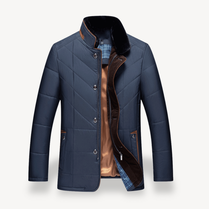 Quilted Winter Puffer Jacket Men Fleece Lined | Loravelle