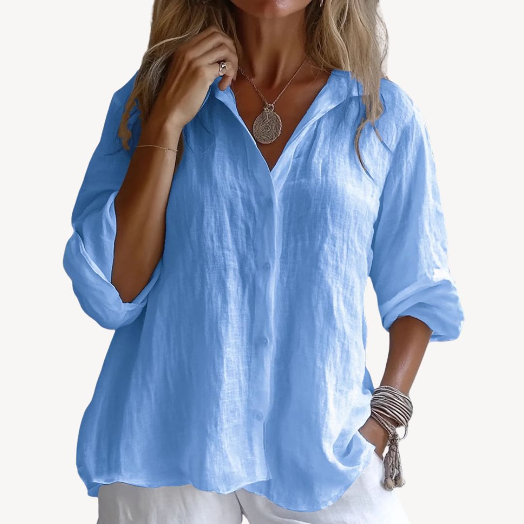 Long Sleeve Linen Button Down Shirt Women | Loravelle