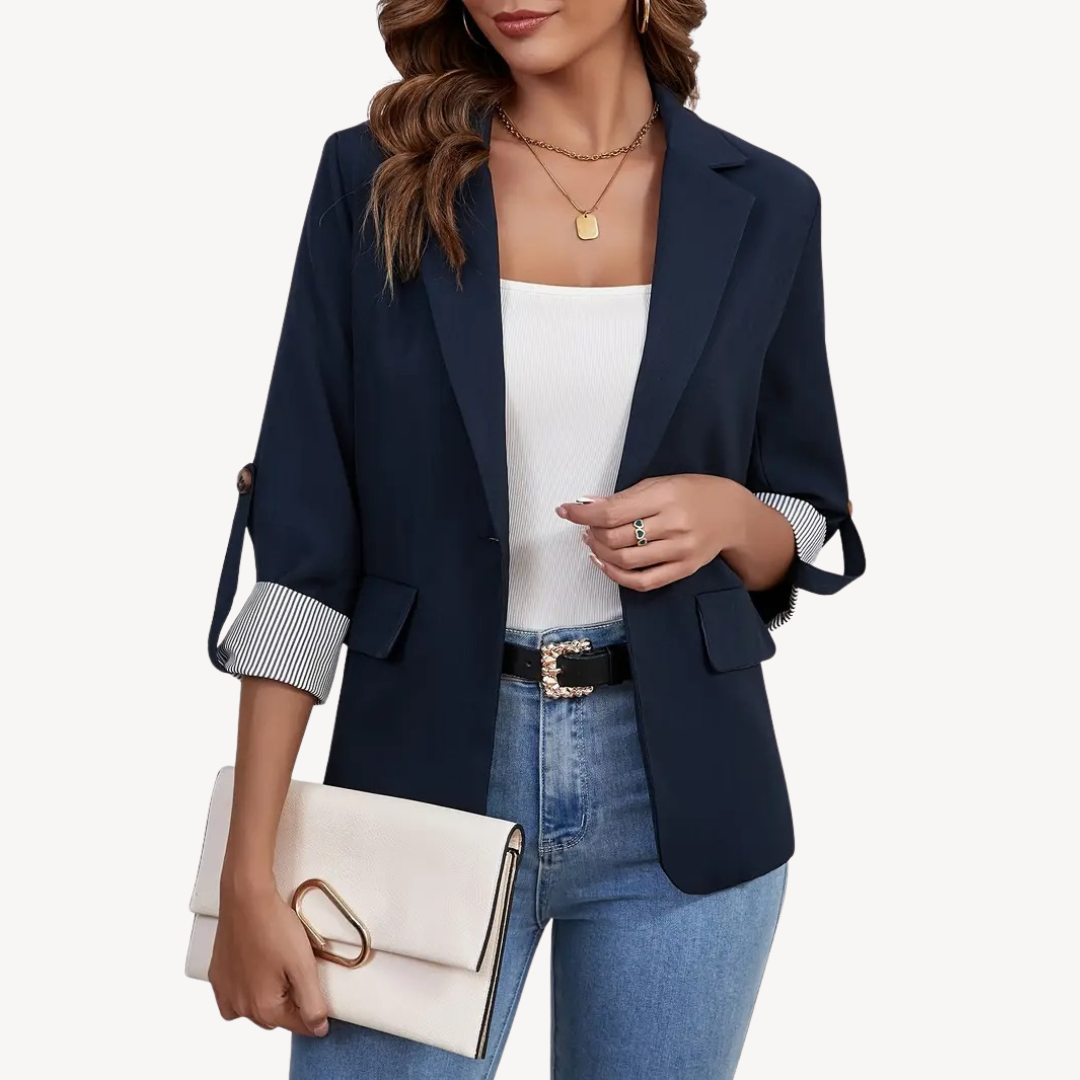 Women’s Striped Cuff Blazer | Loravelle