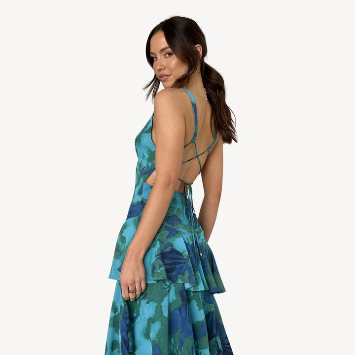 Women's Floral Tiered Maxi Dress | Loravelle