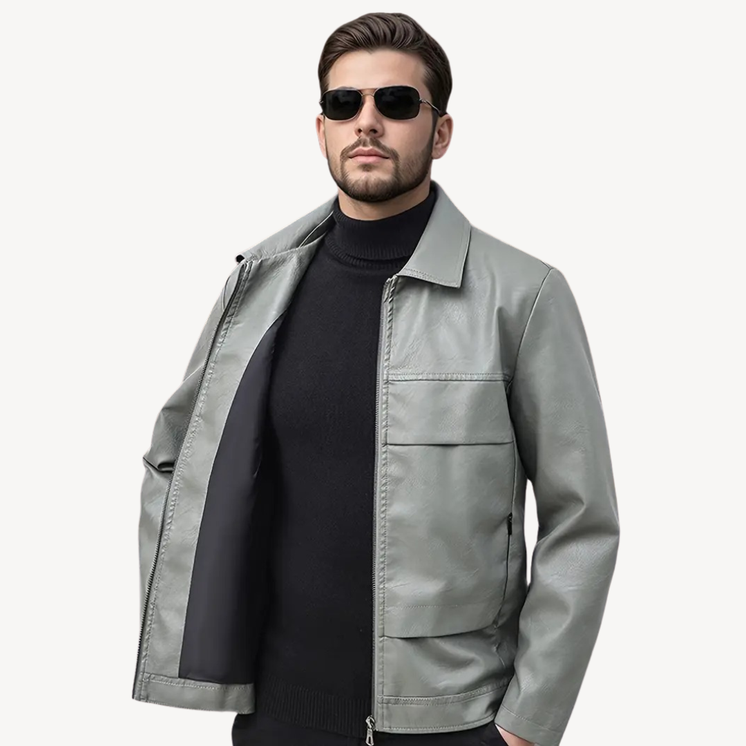 Men's Faux Leather Jacket | Loravelle
