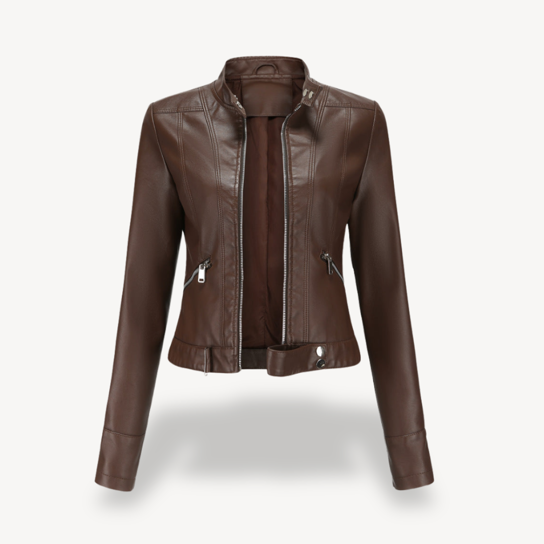 Faux Leather Biker Jacket for Women | Loravelle