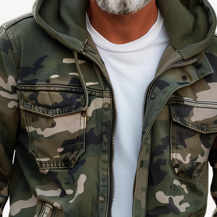 Men's Camouflage Jacket with Hoodie | Loravelle