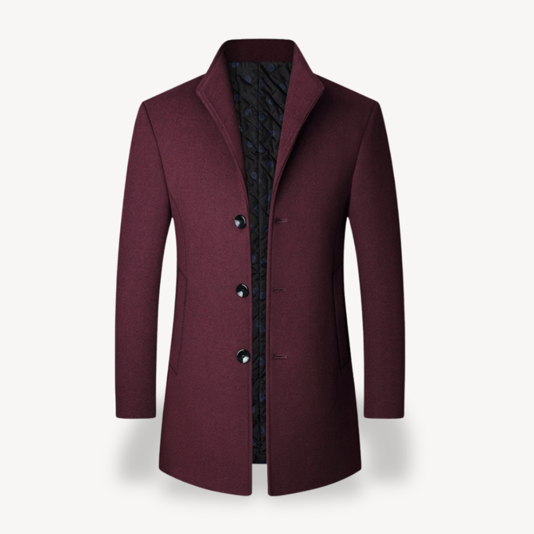 Men’s Grey Wool Blend Overcoat Formal Jacket | Loravelle