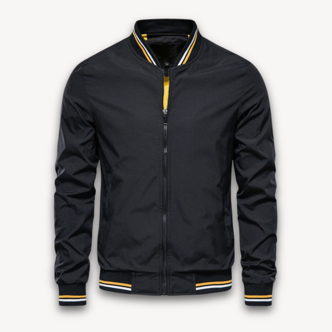 Loravelle | Men's Bomber Jacket - Lightweight Polyester Zip-Up Coat, Casual Windbreaker