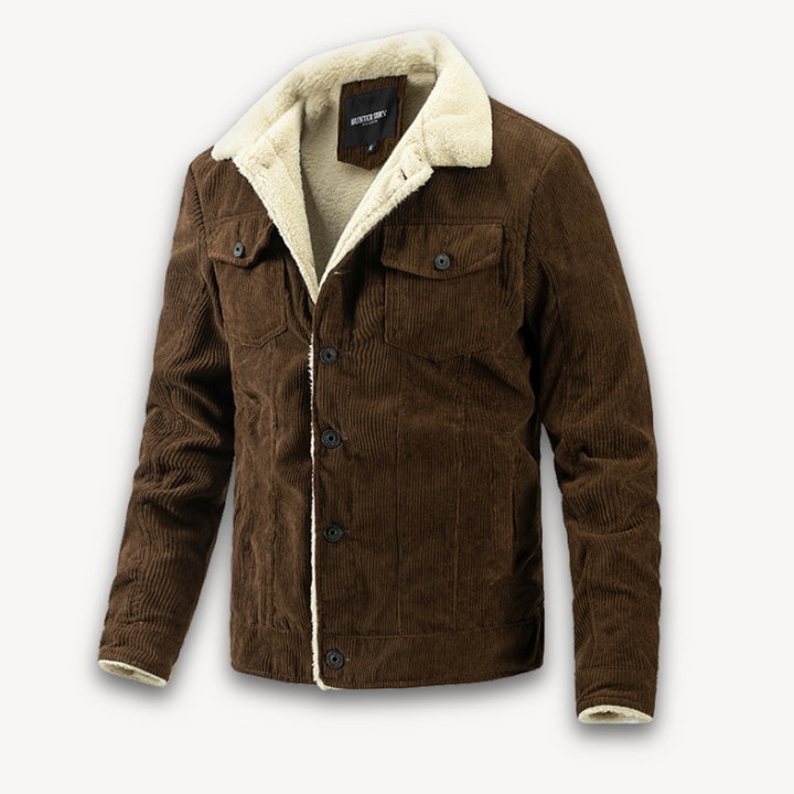 Loravelle | Men's Corduroy Sherpa-Lined Jacket - Winter Warm Casual Coat