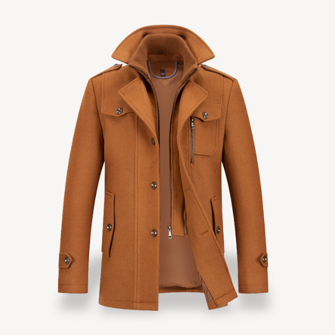 Double-Breasted Wool Blend Coat Men | Loravelle