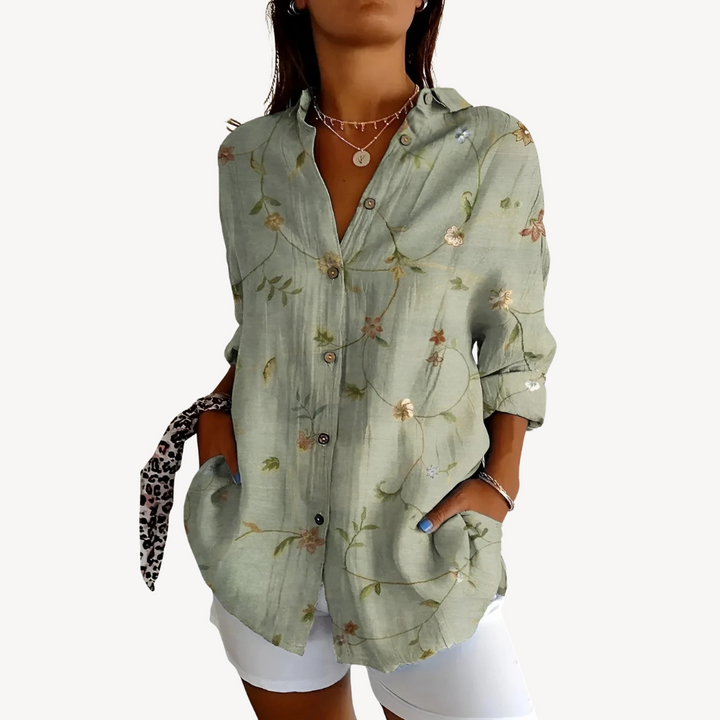 Print Button-Up Shirt Women | Loravelle