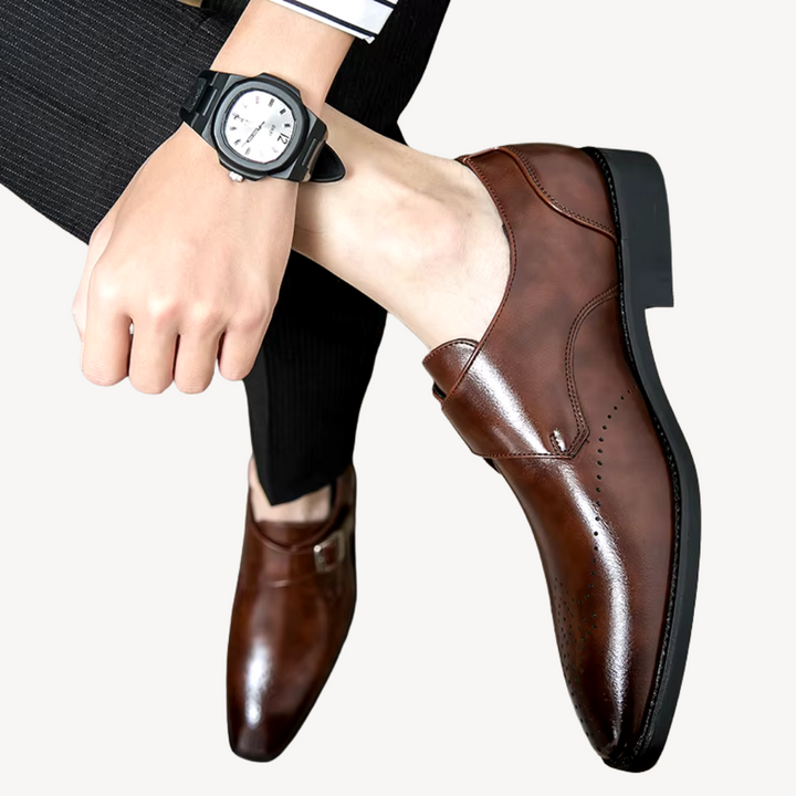 Men’s Orthopedic Leather Monk Strap Dress Shoes | Loravelle
