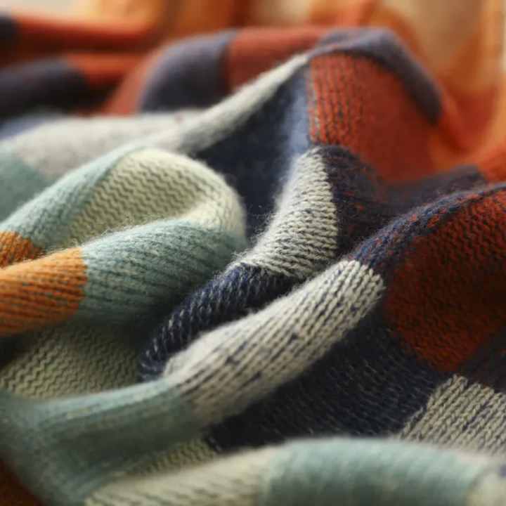 Multi-Color Checkered Knit Sweater Women | Loravelle