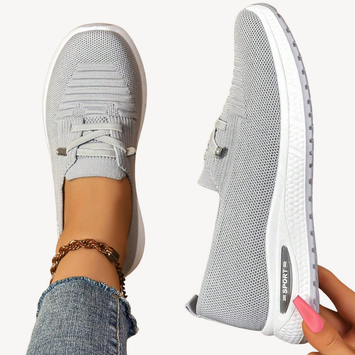 Women's Light Grey Orthopedic Slip-On Sneakers | Loravelle
