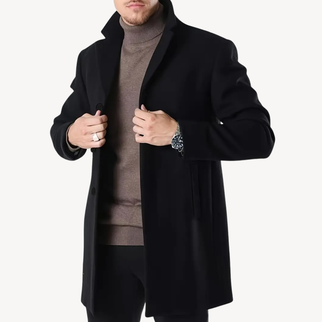 Men's Classic Wool Blend Coat | Loravelle
