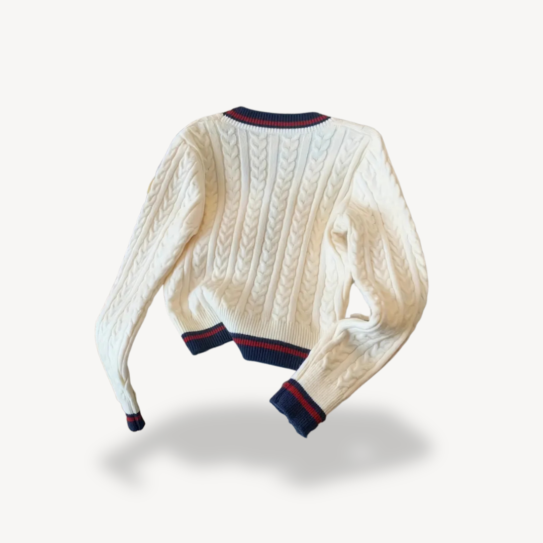 Women's V-Neck Preppy Style Cardigan Sweater | Loravelle