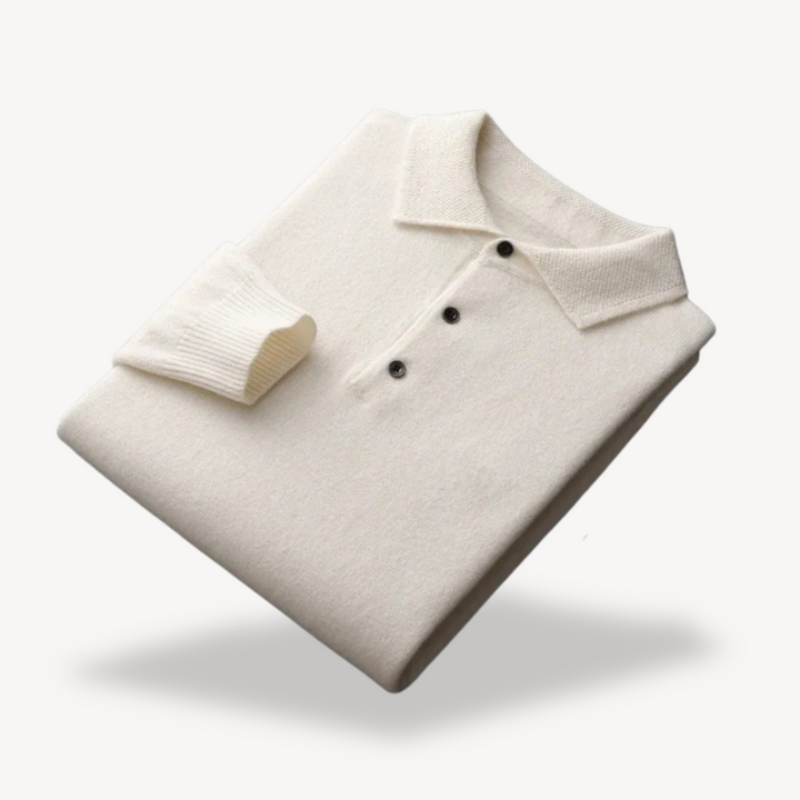 Long Sleeve Knit Polo Sweater Men | Loravelle