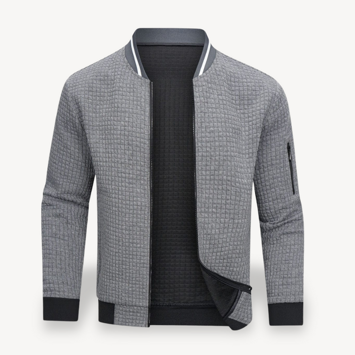 Men's Quilted Bomber Jacket with Zipper | Loravelle