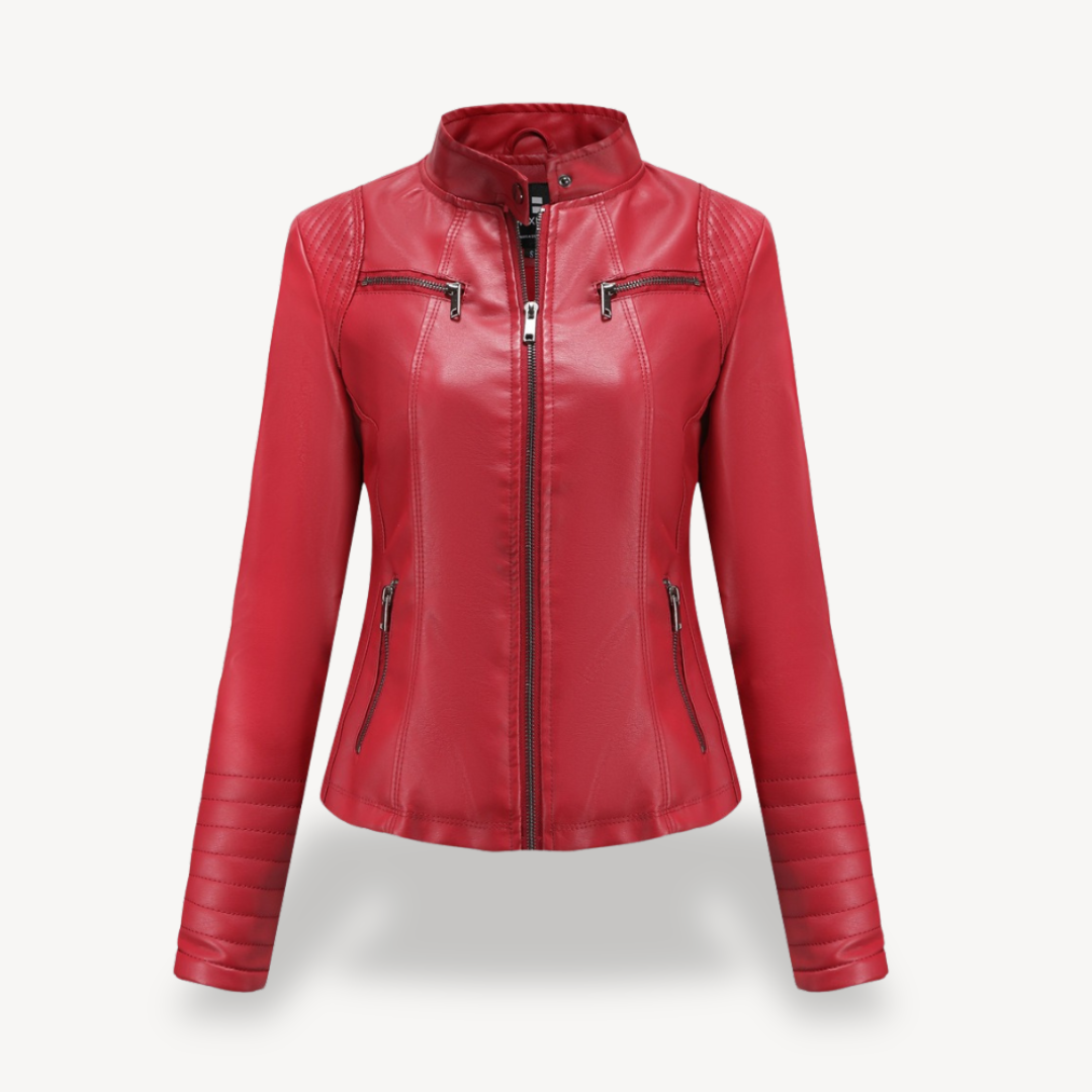 Classic Biker Faux Leather Jacket Women | Loravelle