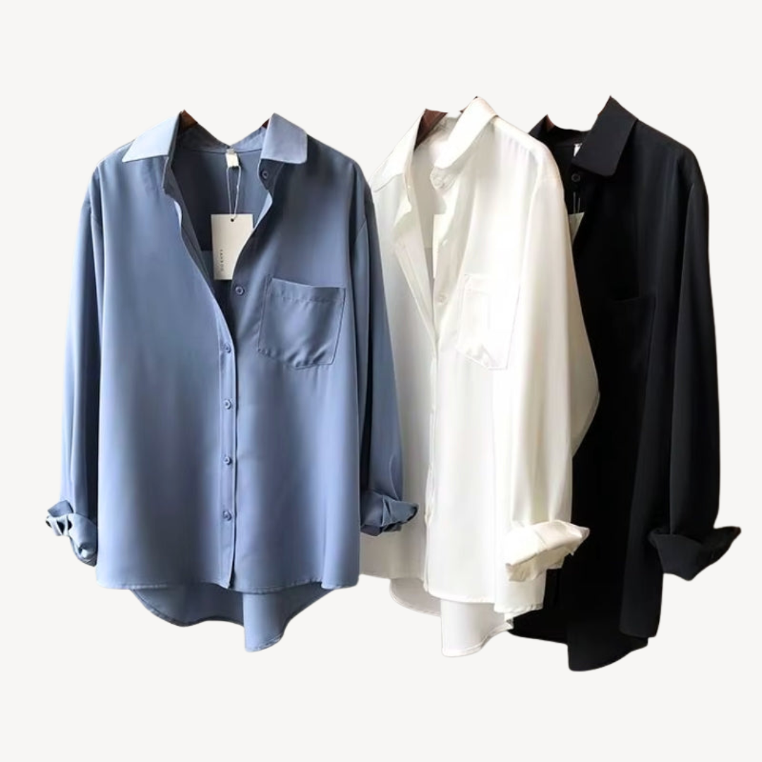 Women's Button-Down Satin Shirt | Loravelle