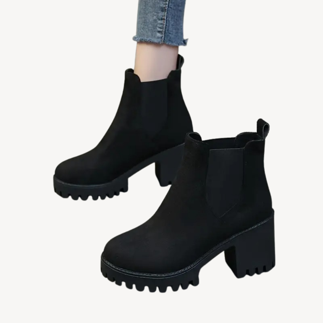 Orthopedic Chunky Heeled Ankle Boots | Loravelle