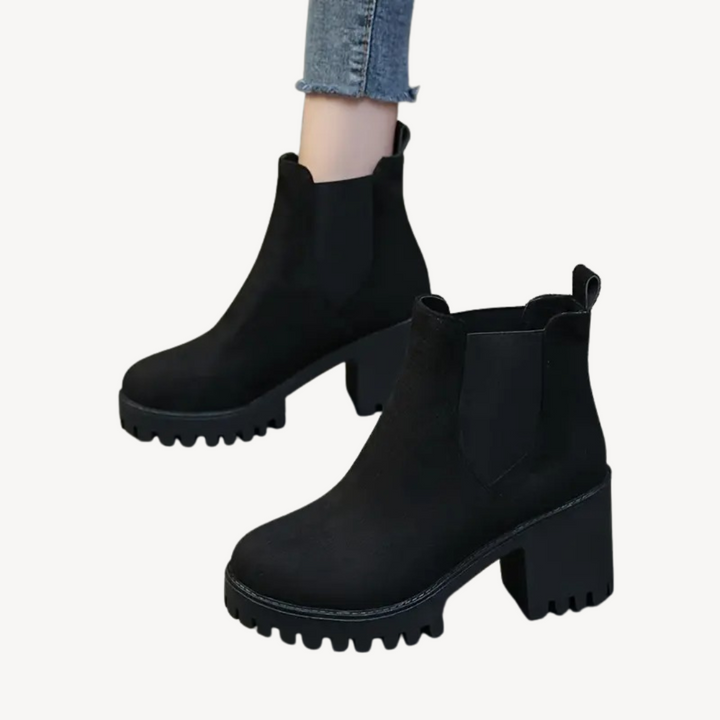 Orthopedic Chunky Heeled Ankle Boots | Loravelle