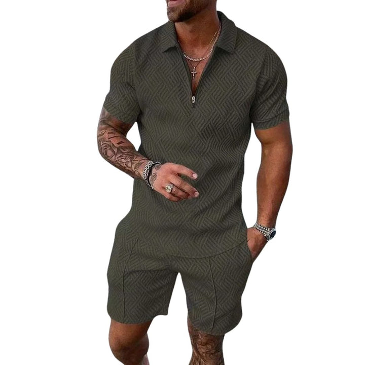 Men's Knit Polo Shorts Set | Loravelle