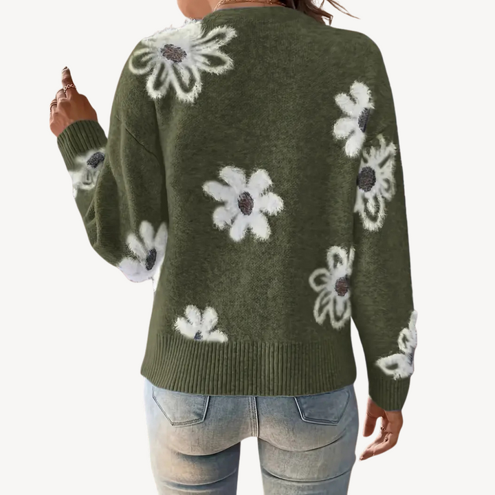 Women's Floral Print Knit Cardigan Sweater | Loravelle