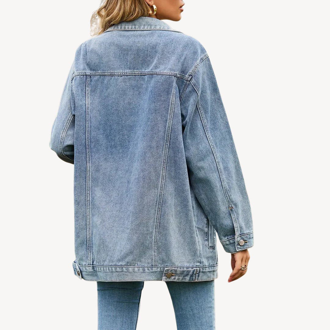 Denim Button-Up Jacket for Women | Loravelle