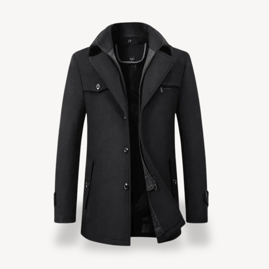 Men's Wool Blend Trench Coat | Loravelle