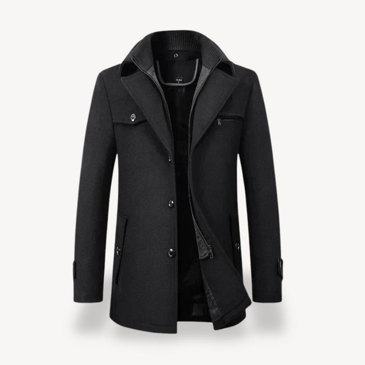 Men's Wool Blend Trench Coat | Loravelle