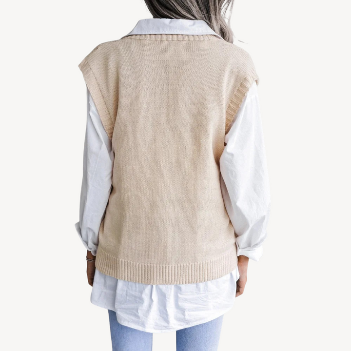 Women’s Knit V-Neck Sweater Vest | Loravelle