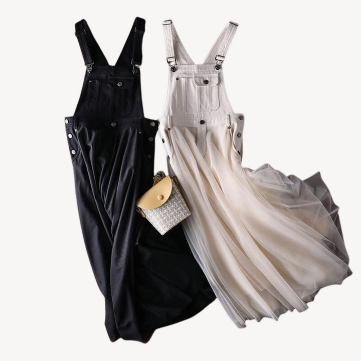 Women's Denim Overall Maxi Dress | Loravelle