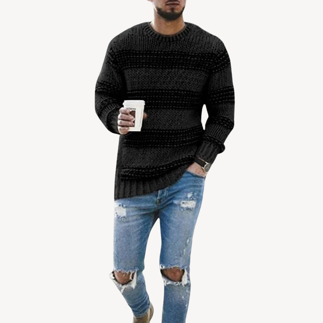 Men's Striped Knitted Sweater | Loravelle