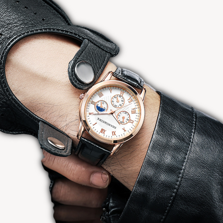 Loravelle | Men's Chronograph Leather Watch