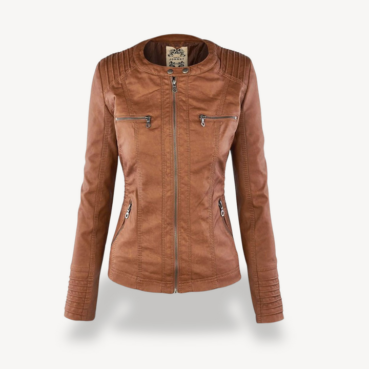 Women's Waterproof Leather Hooded Jacket | Loravelle