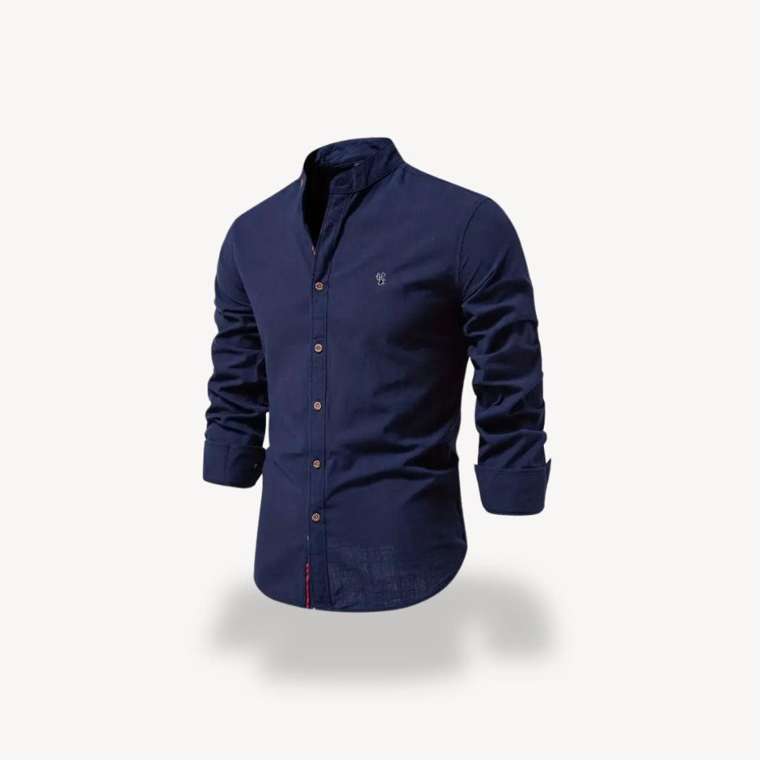 Men's Casual Mandarin Collar Shirt | Loravelle