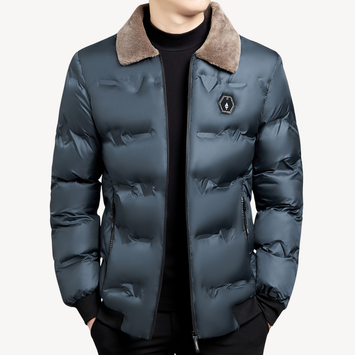 Men's Winter Parka with Faux Fur Hood | Loravelle