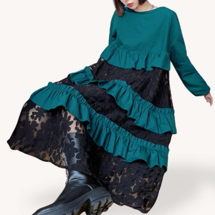 Women's Ruffle Tiered Lace Dress | Loravelle
