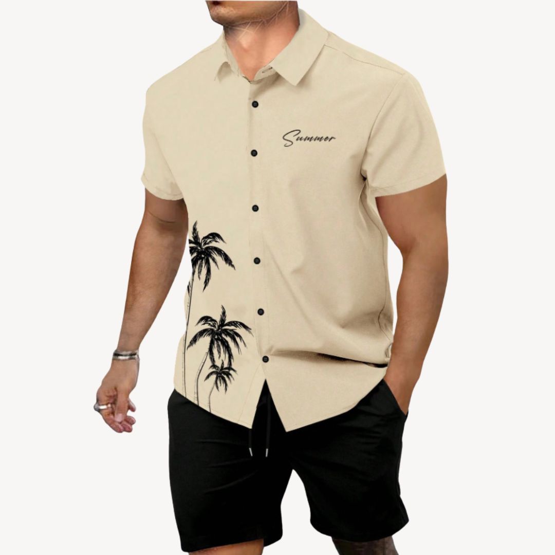 Vacation Print Short Sleeve Shirt Men | Loravelle