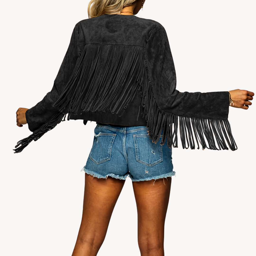 Women's Suede Fringe Jacket | Loravelle