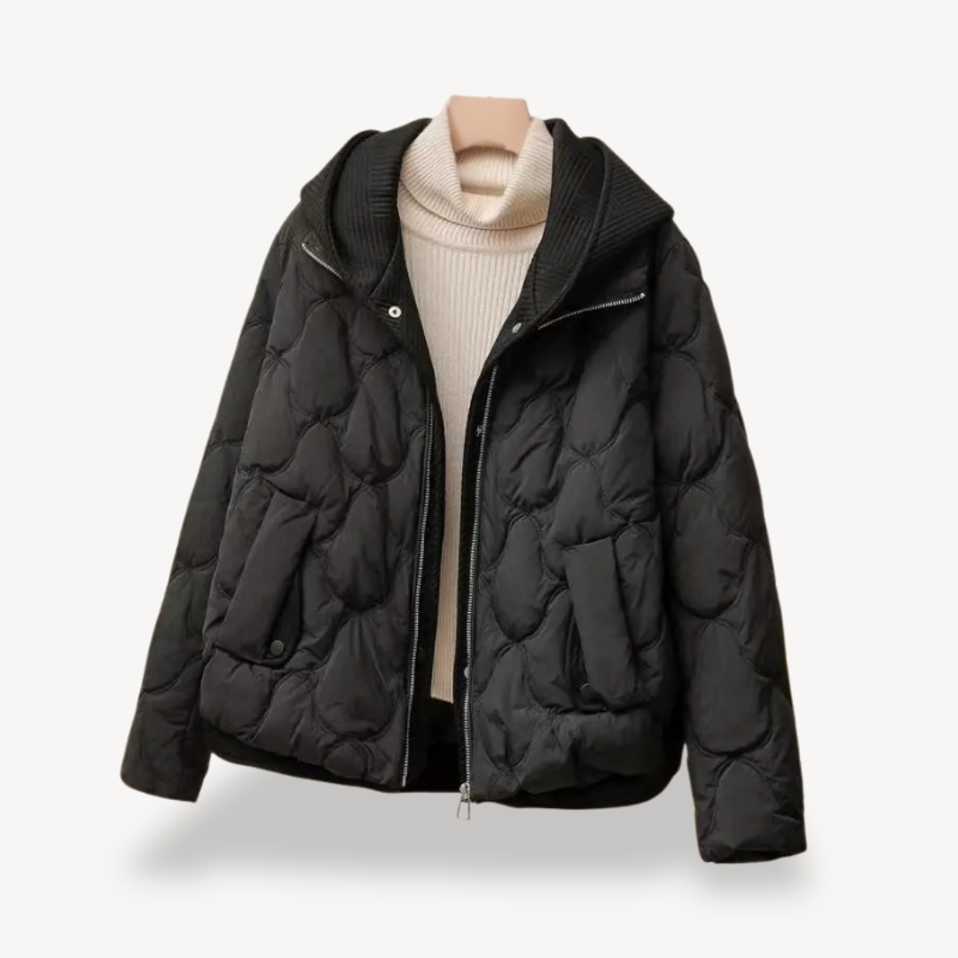 Quilted Puffer Jacket with Hood for Women | Loravelle