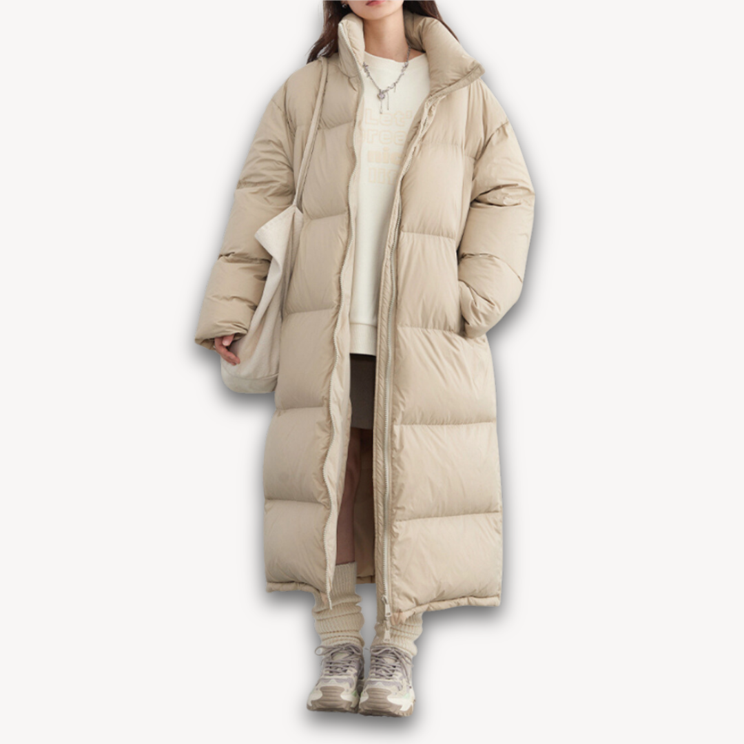 Loravelle | Women's Long Puffer Coat - Hooded Winter Down Jacket, Adult, Lightweight, Polyester Outerwear