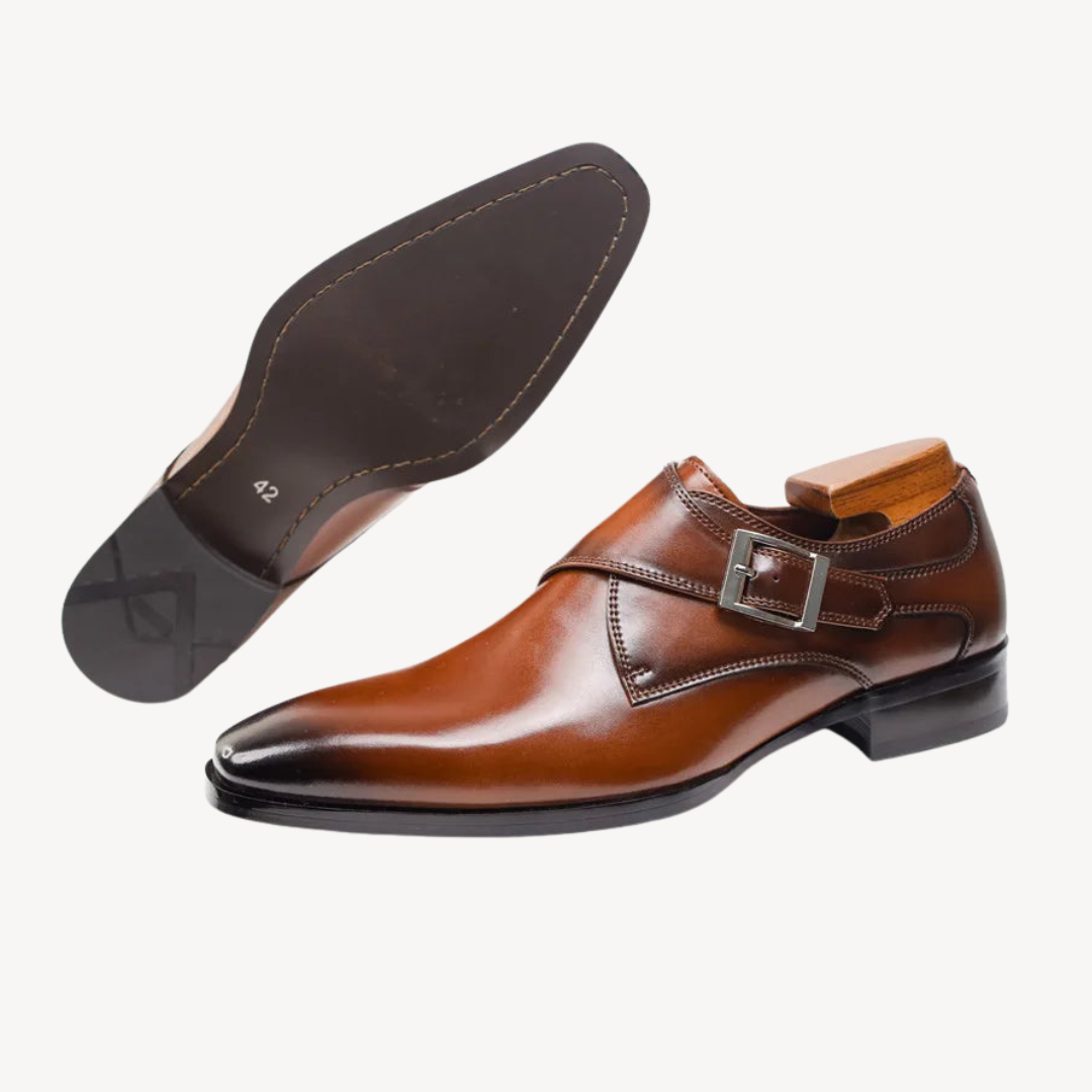 Orthopedic Leather Dress Shoes with Buckle | Loravelle