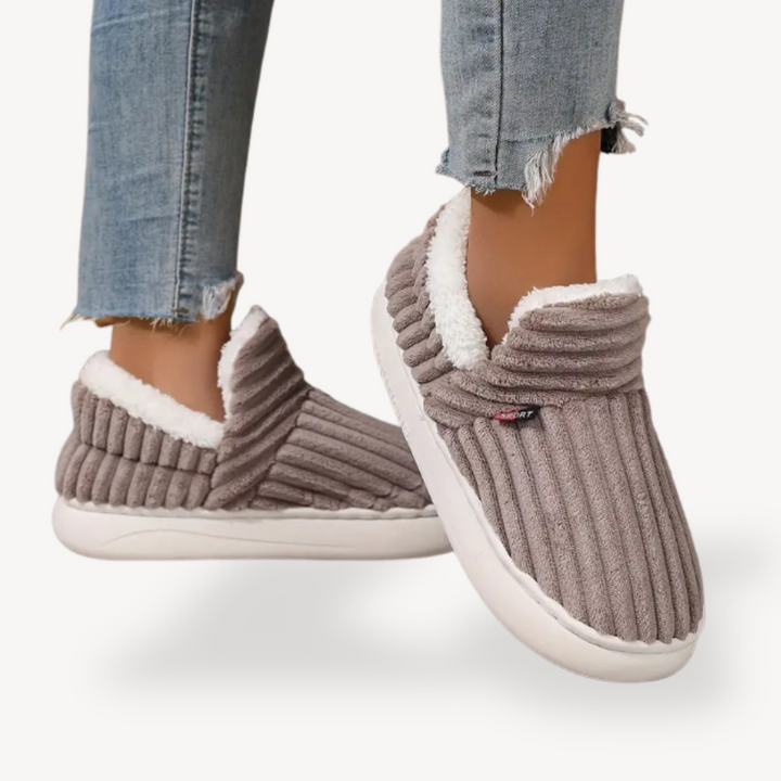 Women's Fleece Orthopedic Lined Corduroy House Boots | Loravelle