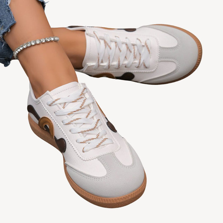 Women's Orthopedic Striped Lace-Up Sneakers | Loravelle
